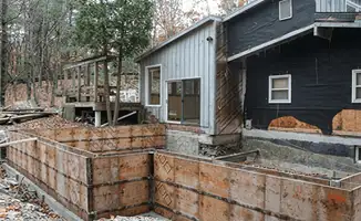 Prepared site with foundation forms for home remodeling and addition project in Columbia, MO